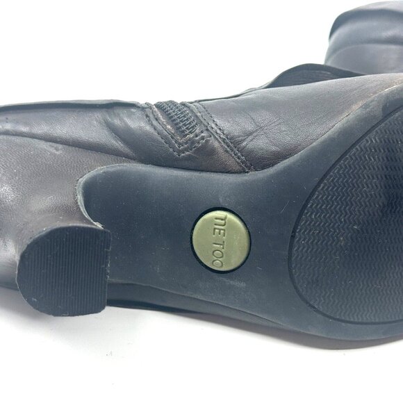 me too Fremont Leather Cuffed Ankle Bootie Spool Heel Shoe, Women's 9M, Brown - Picture 8 of 13